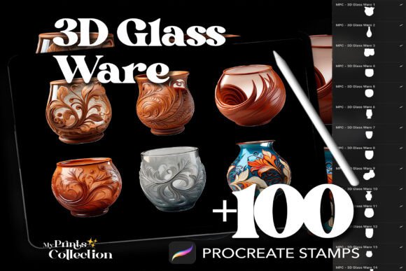 100 Procreate 3D Glass Ware Stamps: A Strategic Asset for Digital Creators