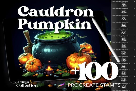 100 Procreate Cauldron Pumpkin Stamps: A Workflow Guide for Digital Creators