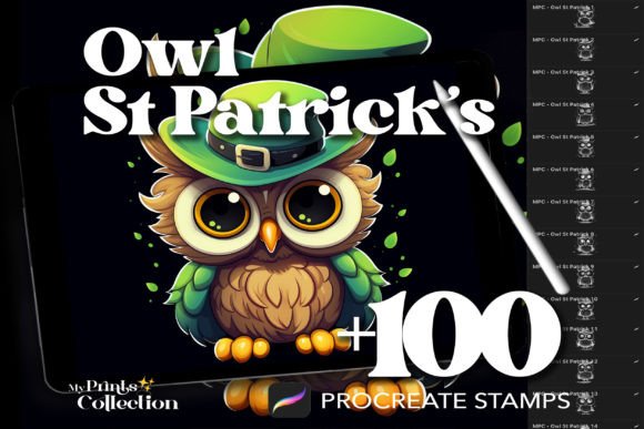 100 Procreate Owl Patrick Stamps