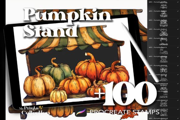 100 Procreate Pumpkin Stand Stamps
