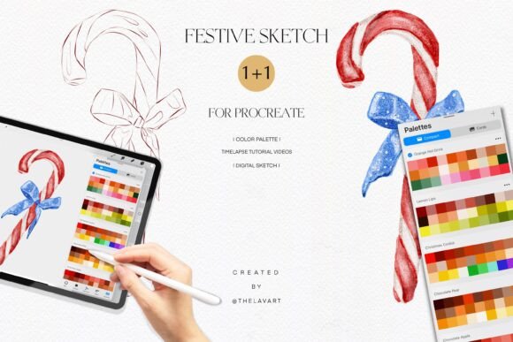Christmas Lollipop Sketch Color Palette