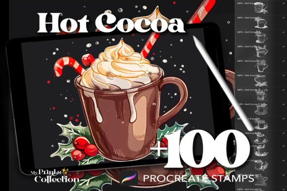 Embrace the Cozy Vibes with 100 Procreate Hot Cocoa Stamps