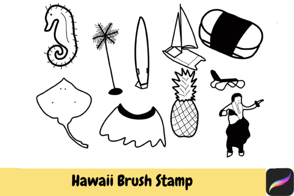 Hawaii Brush Stamps Procreate IPAD