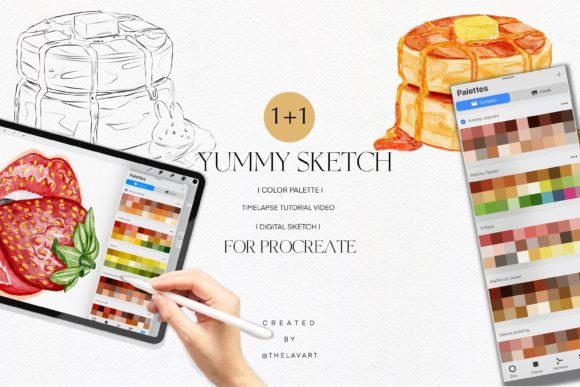 Kawaii Pancakes Sketch Color Palette for Procreate
