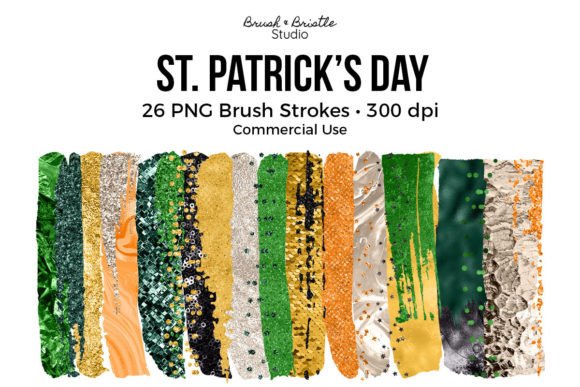 St. Patrick's Day Brush Strokes Clipart