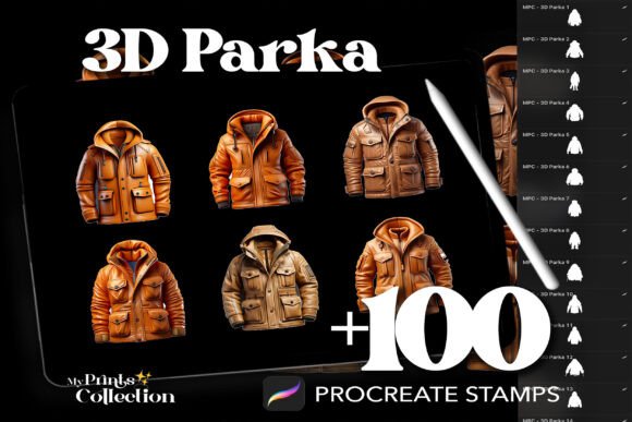 Unleash Your Creativity with 100 Procreate 3D Parka Stamps